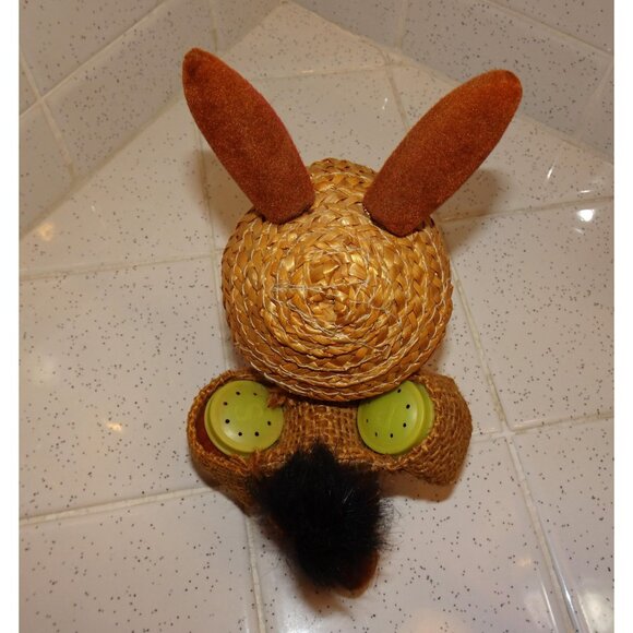 Vintage Fuzzy Flocked Donkey Carrying Salt & Pepper Shakers Puerto Rico Souvenir - Picture 10 of 13